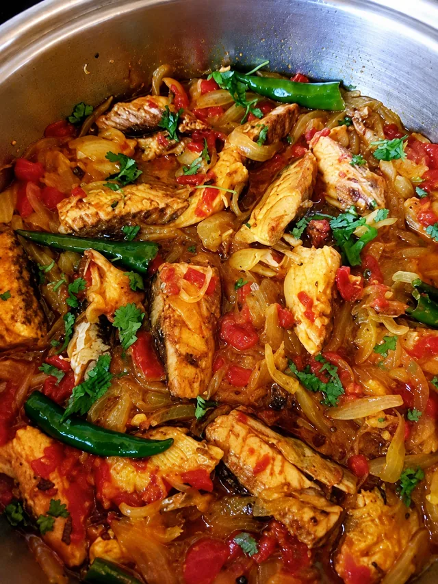 Durban middlecut fish curry with fresh herbs