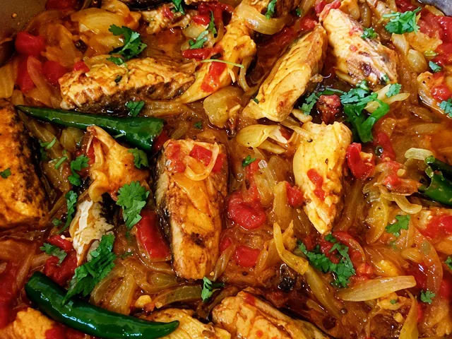Durban middlecut fish curry with fresh herbs
