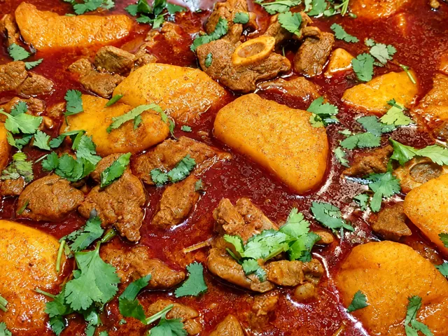Durban mutton curry and potatoes made with all-in-one masala