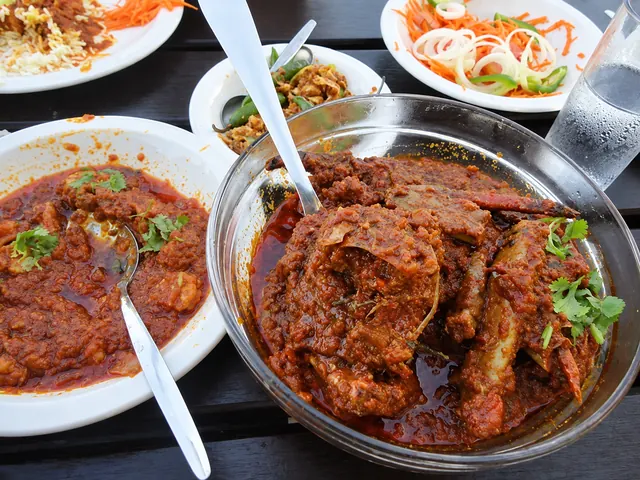 Govenders crab curry served with accompaniments