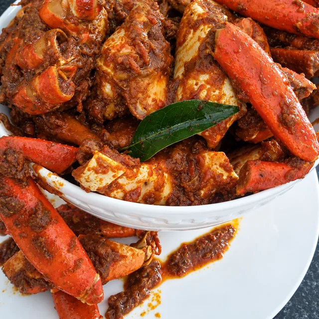 Irene’s crab curry in a bowl