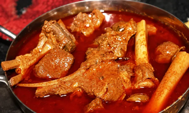 Kashmiri mutton rogan josh with bone-in meat