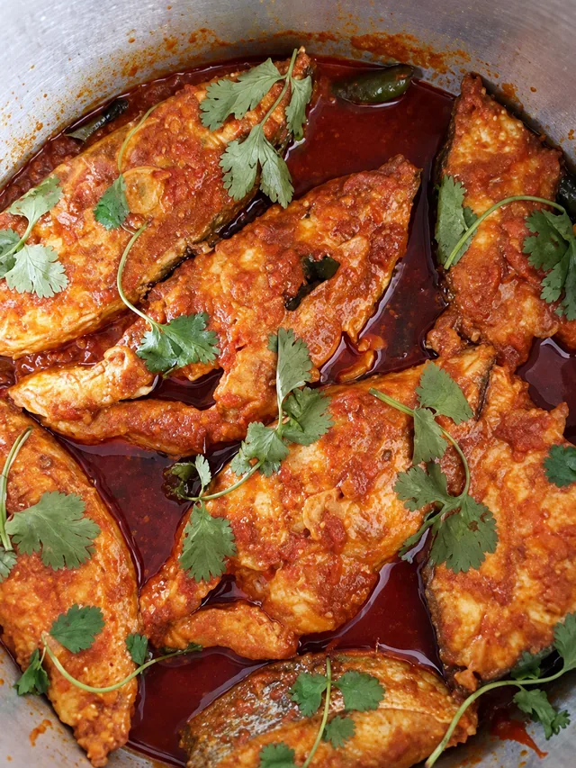 Mrs Moodley’s fish curry in a pan