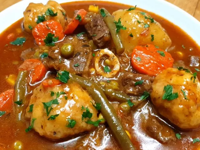 Curried mutton stew with dumplings