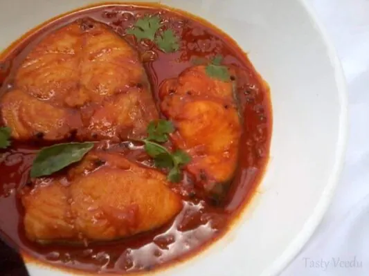 Fish steaks in Durban curry sauce